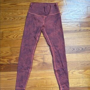 Red Patterned Lululemon Leggings